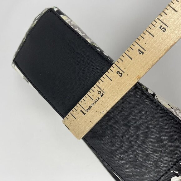 Betsey Johnson Crossbody Purse Black White Polka Dot Floral Bag - Picture 12 of 12